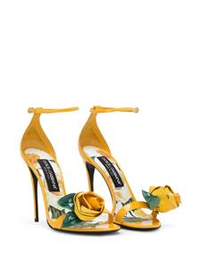 Dolce & Gabbana Sandalen met bloemenpatch - Geel