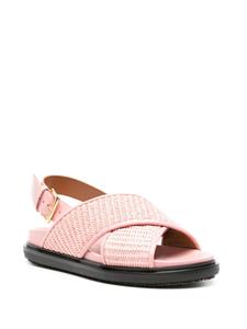 Marni Fussbet leather-trim raffia sandals - Roze
