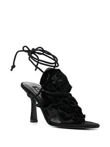Senso Sandalen met bloemenpatch - Zwart