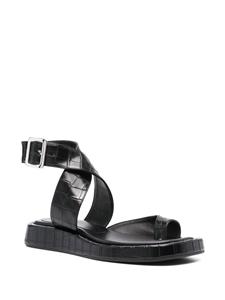 GIABORGHINI Roxanne crocodile-embossed sandals - Zwart