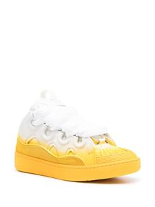 Lanvin Curb leren sneakers met verfsprayprint - Wit