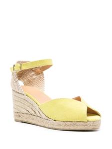 Castañer Bianca 75mm espadrilles met sleehak - Groen