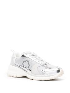 Maje Metallic sneakers met mesh vlakken - Zilver