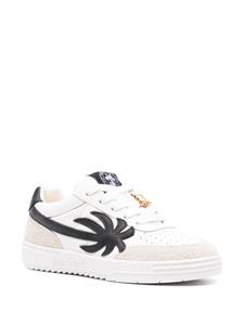 Palm Angels logo-appliqué leather sneakers - Wit