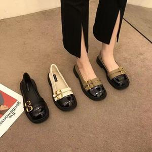 Cpcoepax Dames vintage ronde neus Mary Jane schoenen instapper flats kleding schoenen voor dames lichtgewicht casual kunstleer loafers schoenen