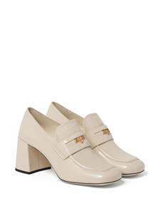 Miu Miu 65mm leather penny loafers - Wit