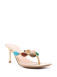 Gianvito Rossi Shanti Thong 70mm leather sandals - Goud