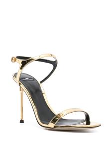 Elisabetta Franchi 100mm metallic leather sandals - Goud