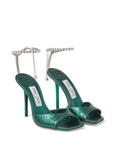 Jimmy Choo Saeda 10 sandalen met slangenleer-effect - Groen