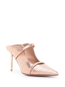 Malone Souliers interwoven-embossed leather mules - Goud
