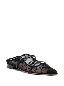 Malone Souliers Maureen floral-embroidered mules - Zwart