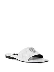 Philipp Plein Leren slippers - Wit