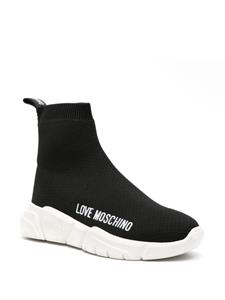 Love Moschino Sneakers met logo-applicatie - Zwart