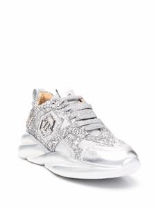 Philipp Plein Runner Iconic Plein sneakers met glitter - Zilver