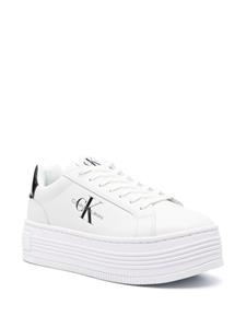 Calvin Klein Jeans embossed-logo leather sneakers - Wit
