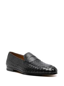 Doucal's interwoven-design leather loafers - Zwart