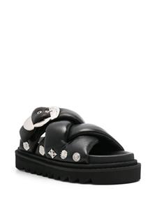 Toga Pulla stud-embellishment leather platform sandals - Zwart
