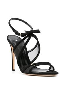 Elisabetta Franchi 105mm mesh-panels suede sandals - Zwart