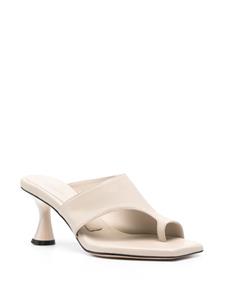 Studio Amelia Ida 70mm leather mules - Beige