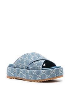 Gucci GG denim sandals - Blauw