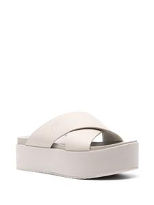 Calvin Klein leather platform sandals - Beige