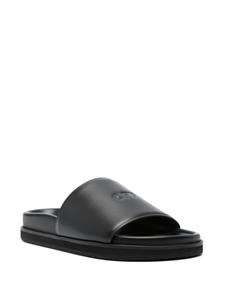 Off-White debossed-logo leather sandals - Zwart