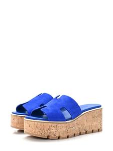 Hermès Pre-Owned Eze 65mm platform sandals - Blauw