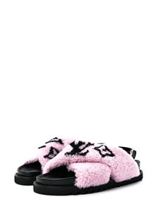 Louis Vuitton Pre-Owned Paseo shearling sandals - Roze