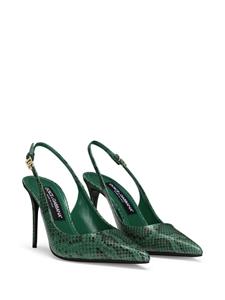 Dolce & Gabbana Pumps met slangenleer-effect - Groen