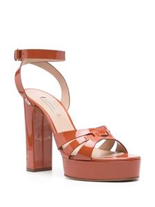 Casadei Betty 120mm platform leather sandals - Oranje