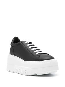 Casadei Nexus leather wedge sneakers - Zwart