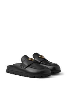 Prada Triangle-logo leather mules - Zwart