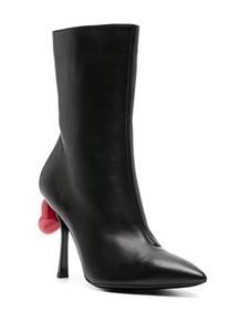 Moschino heart-appliqué 105mm leather boots - Zwart