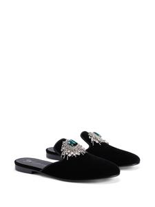Giuseppe Zanotti Euphemiee crystal-embellished velvet slippers - Zwart
