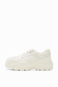 Desigual Leren chunky sneakers - WHITE