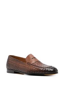 Doucal's woven leather penny loafers - Bruin