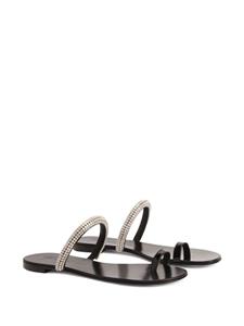 Giuseppe Zanotti Galassia rhinestone-embellished toe-loop flat sandals - Zwart