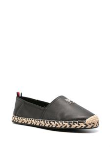 Tommy Hilfiger logo-plaque leather espadrilles - Zwart