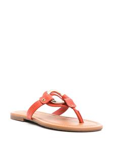 See by Chloé leather flat sandals - Oranje