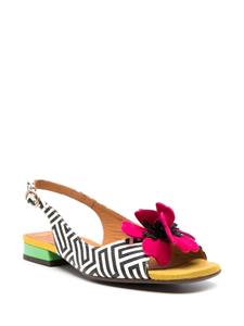Chie Mihara Tayda floral-appliqué sandals - Wit