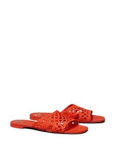 Tory Burch Leren slippers - Rood