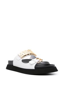 Moschino logo-appliqué slides - Wit