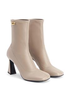 Giuseppe Zanotti Alethaa 85mm logo-plaque ankle boots - Beige