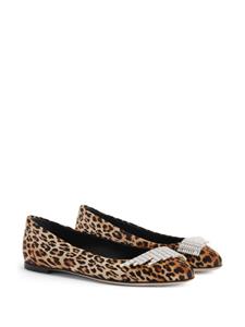 Giuseppe Zanotti Iveery leopard-print ballerina shoes - Bruin