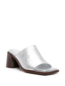 Marine Serre Ms laminated-leather mules - Zilver