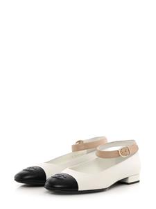 CHANEL Pre-Owned CC pearl-embellished ballerina shoes - Zwart