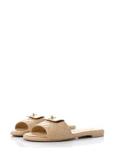 CHANEL Pre-Owned CC turn-lock leather sandals - Beige