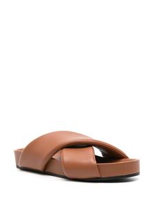 Jil Sander padded leather slides - Bruin