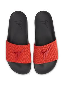 Giuseppe Zanotti Frankie slippers met logoplakkaat - Zwart