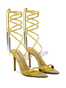 Alexandre Vauthier ankle-strap 105mm leather sandals - Geel